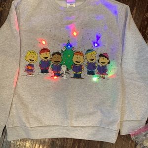 Peanuts light up Christmas sweatshirt kids size 14/16